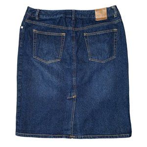 Isaac Mizrahi Denim Skirt Womens Size 10 Blue Jean Dark Wash Knee Length